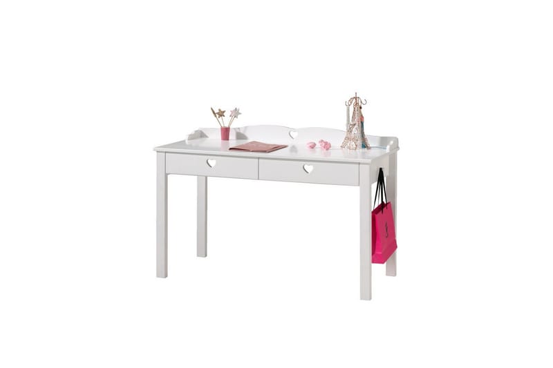 Sänky sälepohjalla Yöpöytä Vaatekaappi Työpöytä Kirjahylly Vetolaatikko Amori Valkoinen - Huonekalut - Kalustesetit - Makuuhuoneen kalustesetit