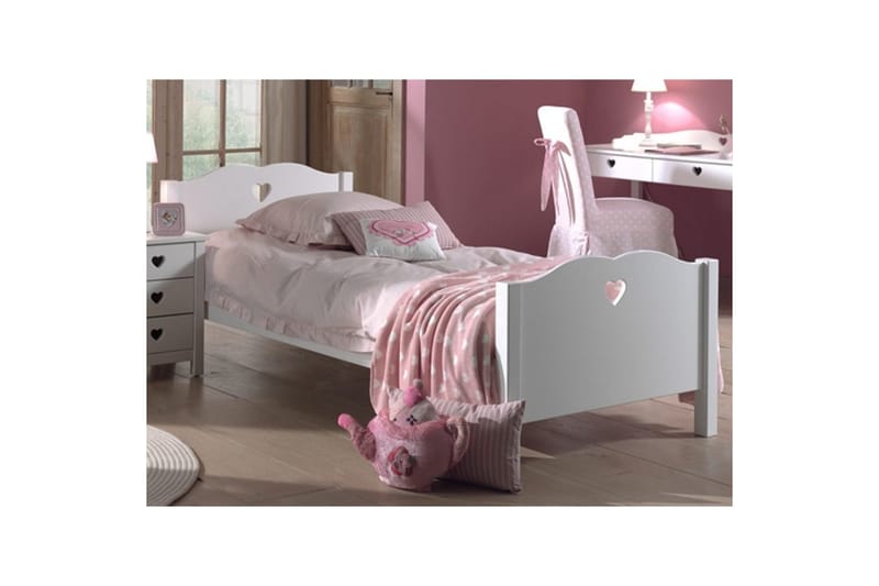 Sänky sälepohjalla Yöpöytä Vaatekaappi Työpöytä Kirjahylly Vetolaatikko Amori Valkoinen - Huonekalut - Kalustesetit - Makuuhuoneen kalustesetit