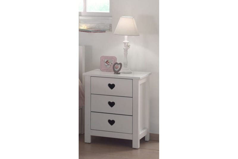 Sänky sälepohjalla Yöpöytä Vaatekaappi Työpöytä Kirjahylly Vetolaatikko Amori Valkoinen - Huonekalut - Kalustesetit - Makuuhuoneen kalustesetit