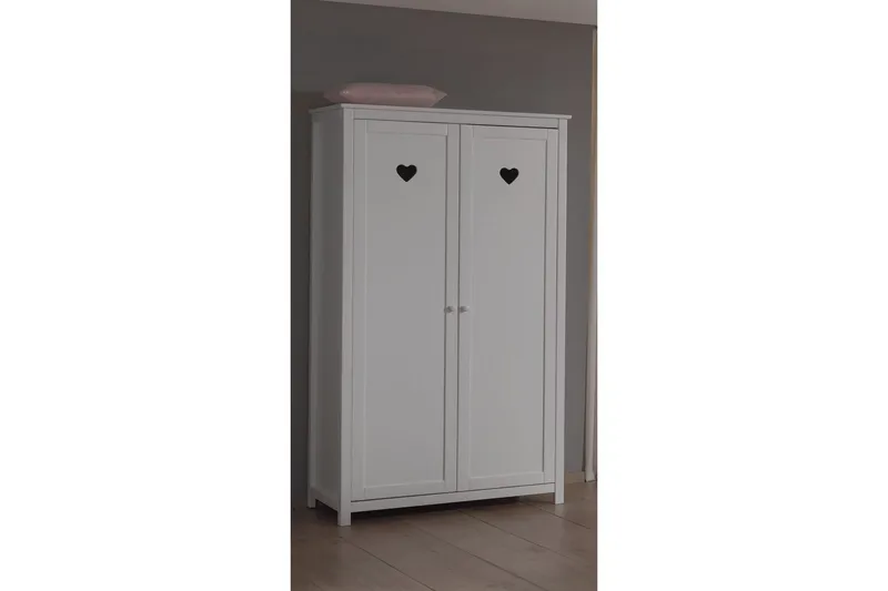 Sänky sälepohjalla Yöpöytä Vaatekaappi Vetolaatikko Amori Valkoinen 2-ovinen - 2-ovinen - Huonekalut - Kalustesetit - Makuuhuoneen kalustesetit