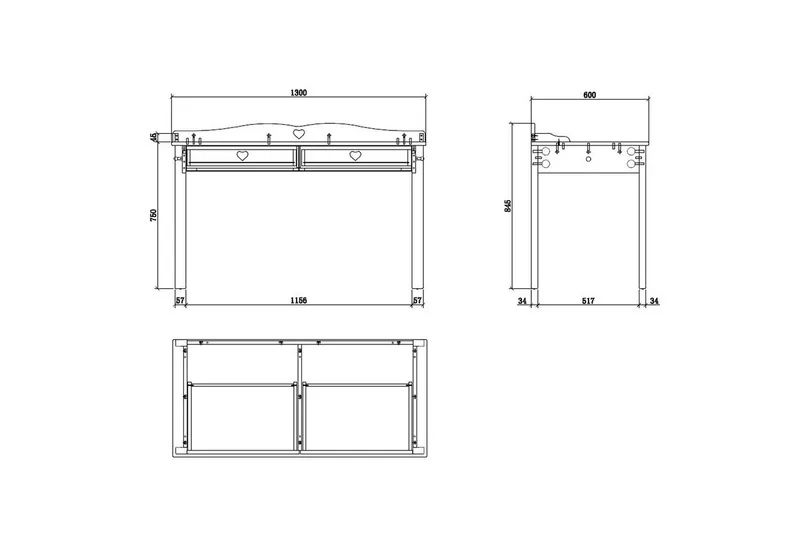 Sänky yöpöydällä, vaatekaapilla, kirjoituspöydällä, kirjahyllyllä, laatikolla Amori Valkoinen - Huonekalut - Kalustesetit - Makuuhuoneen kalustesetit