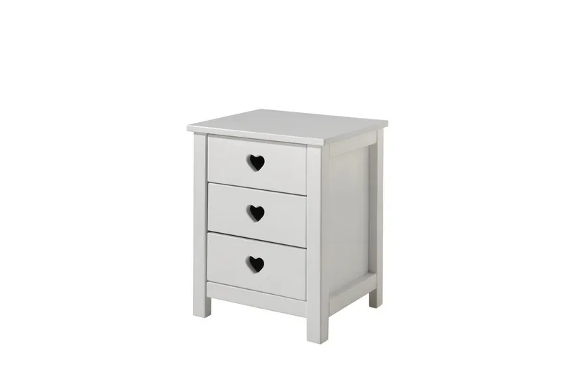 Sänky yöpöydällä, vaatekaapilla, kirjoituspöydällä, kirjahyllyllä, laatikolla Amori Valkoinen - Huonekalut - Kalustesetit - Makuuhuoneen kalustesetit