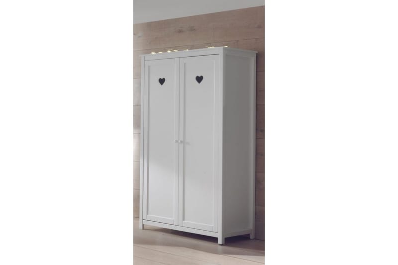 Sänky yöpöydällä, vaatekaapilla, laatikolla Amori Valkoinen 2-ovinen - 2-ovinen - Huonekalut - Kalustesetit - Makuuhuoneen kalustesetit