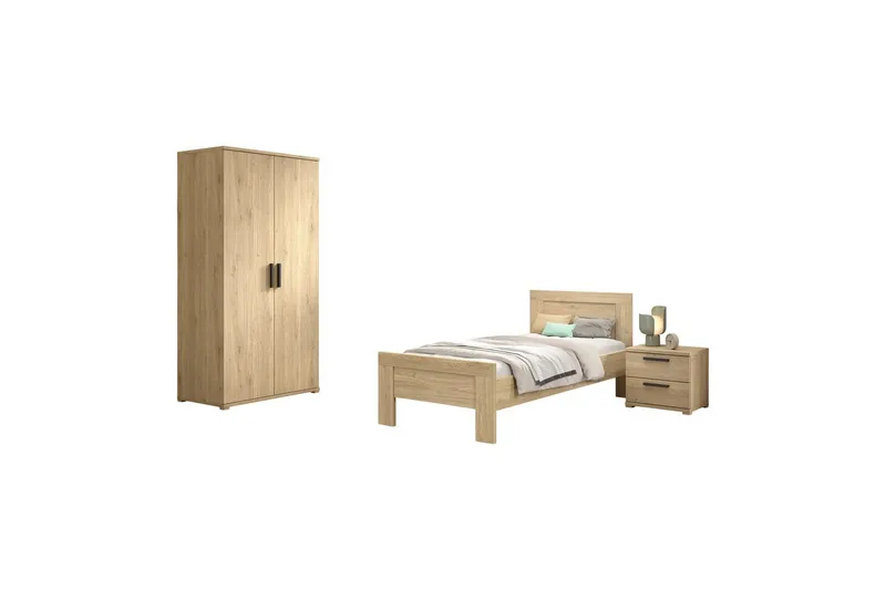 Sänky yöpöydällä 2-ovinen vaatekomero Sam, undefined