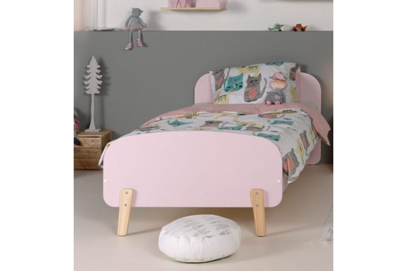 Sänky yöpöydällä Kiddy Vaaleanpunainen - Vaaleanpunainen - Huonekalut - Kalustesetit - Makuuhuoneen kalustesetit