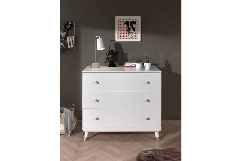 Sänky yöpöydällä Lipasto Billy Valkoinen - Huonekalut - Kalustesetit - Makuuhuoneen kalustesetit