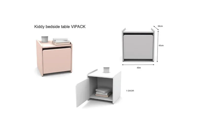 Sänky yöp öydällä Seinähyllyt Kiddy Vaaleanpunainen - Vaaleanpunainen - Huonekalut - Kalustesetit - Makuuhuoneen kalustesetit