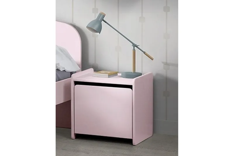 Sänky yöpöydällä Seinähyllyt Kiddy Vaaleanpunainen - Vaaleanpunainen - Huonekalut - Kalustesetit - Makuuhuoneen kalustesetit