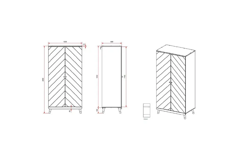 Sänky yöpöydällä Vaatekaappi Billy Valkoinen - Huonekalut - Kalustesetit - Makuuhuoneen kalustesetit
