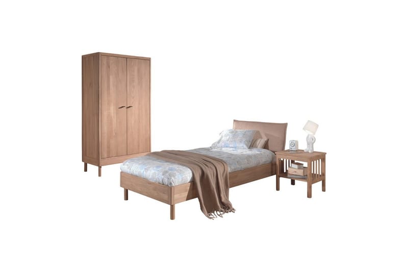 Sänky yöpöydällä Vaatekaappi Forrest Tammi, Tammi