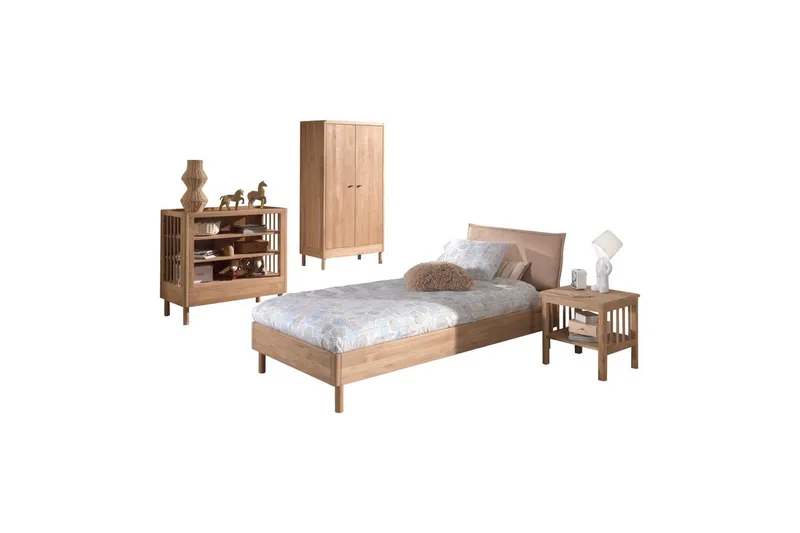 Sänky yöpöydällä Vaatekaappi Hoitopöytä Forrest Tammi, Tammi