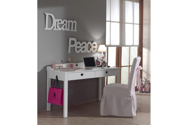 Sänky yöpöydällä Vaatekaappi Työpöytä Amori Valkoinen 3-ovinen - 3-ovinen - Huonekalut - Kalustesetit - Makuuhuoneen kalustesetit