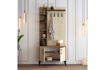 Schmida Eteisen Kalustesetti - Pähkinäpuu/Beige - Huonekalut - Kalustesetit - Eteisen kalustesetit