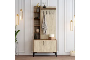 Schmida Eteisen Kalustesetti - Pähkinäpuu/Beige - Huonekalut - Kalustesetit - Eteisen kalustesetit