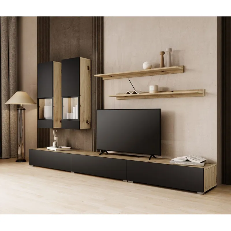 Seinäyksikkö Baros - Artisan - Musta Supermatt - Huonekalut - Kalustesetit - Olohuoneen kalustesetit