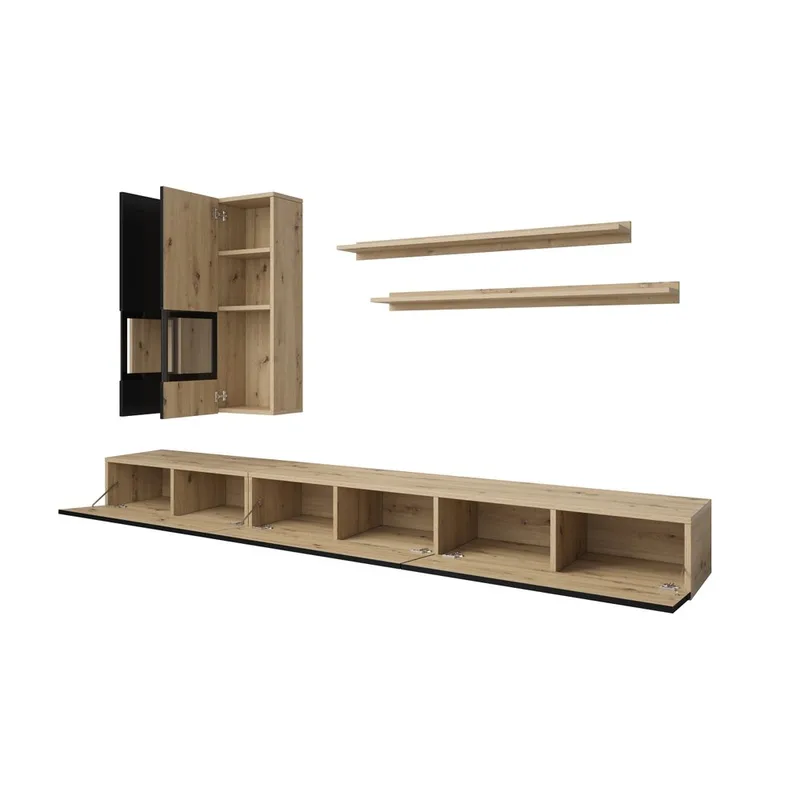 Seinäyksikkö Baros - Artisan - Musta Supermatt - Huonekalut - Kalustesetit - Olohuoneen kalustesetit