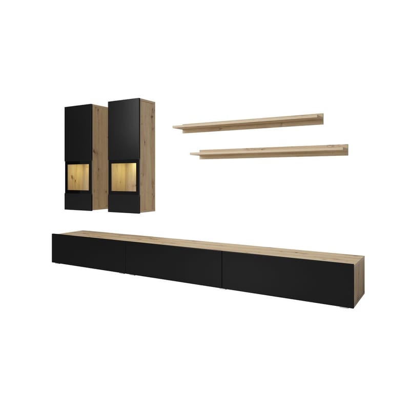 Seinäyksikkö Baros - Artisan - Musta Supermatt - Huonekalut - Kalustesetit - Olohuoneen kalustesetit