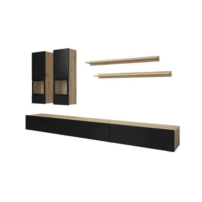 Seinäyksikkö Baros - Artisan - Musta Supermatt - Huonekalut - Kalustesetit - Olohuoneen kalustesetit