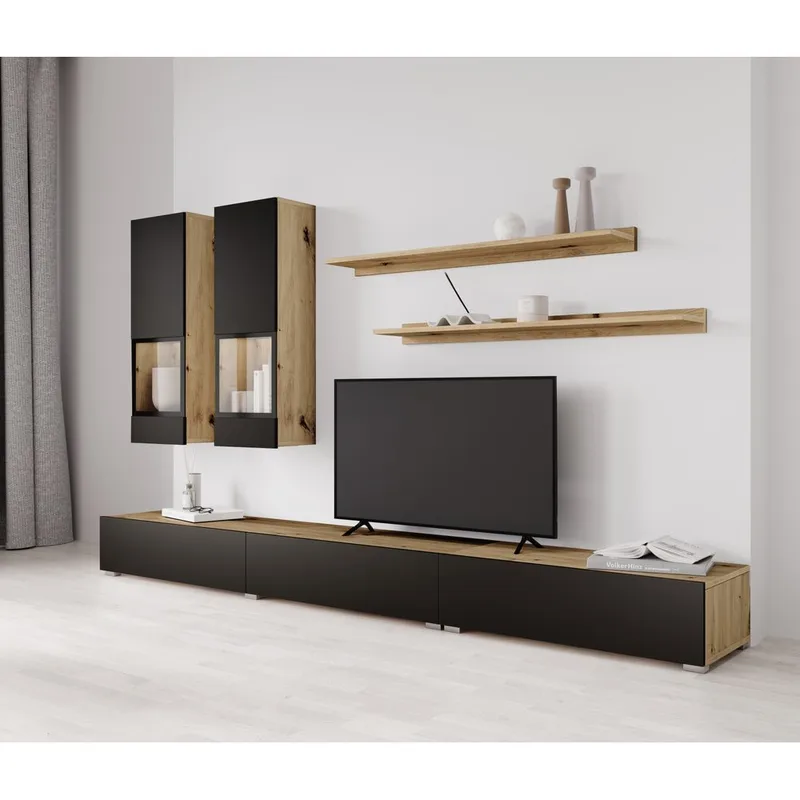 Seinäyksikkö Baros - Artisan - Musta Supermatt - Huonekalut - Kalustesetit - Olohuoneen kalustesetit