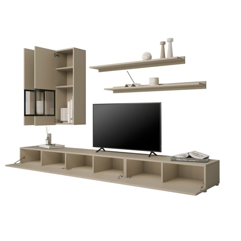 Seinäyksikkö Baros - Vaalea beige - Huonekalut - Kalustesetit - Olohuoneen kalustesetit