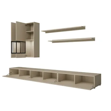 Seinäyksikkö Baros - Vaalea beige - Huonekalut - Kalustesetit - Olohuoneen kalustesetit