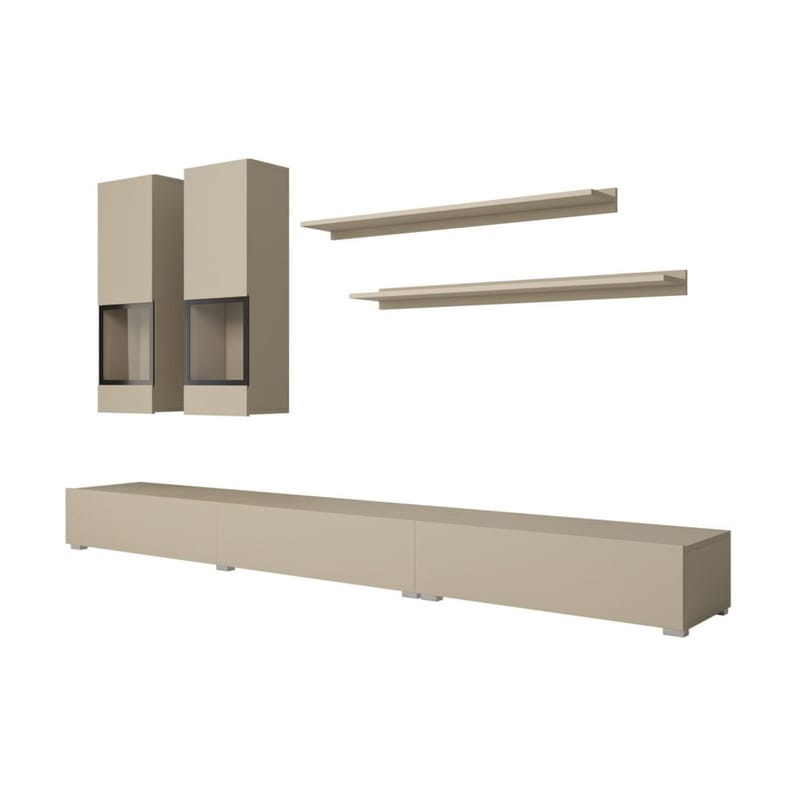 Seinäyksikkö Baros - Vaalea beige - Huonekalut - Kalustesetit - Olohuoneen kalustesetit