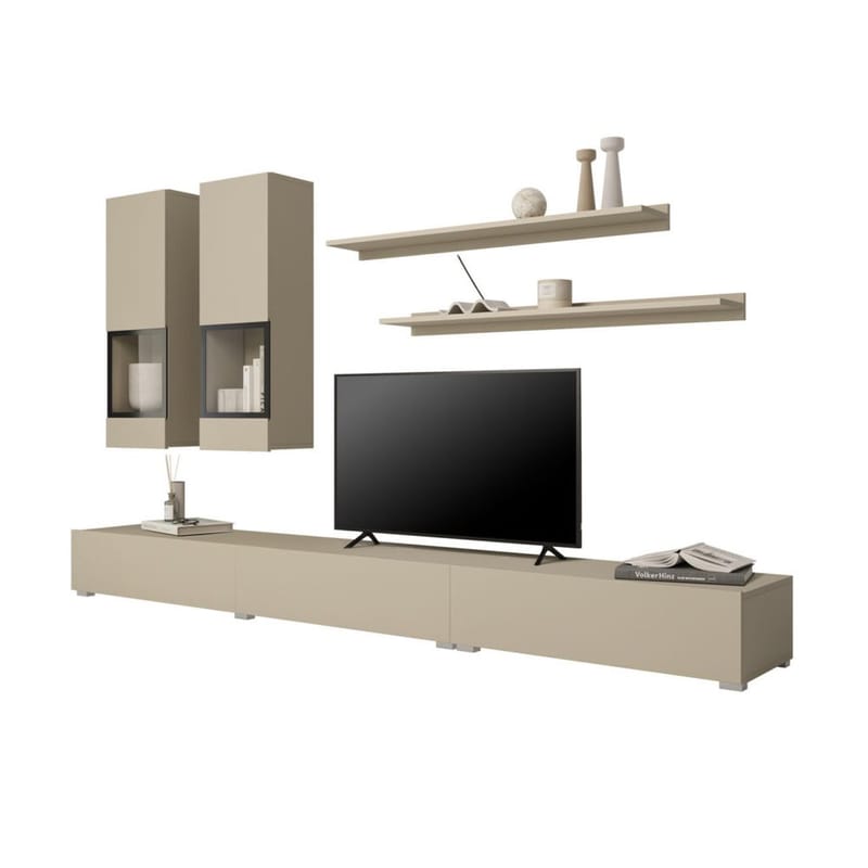 Seinäyksikkö Baros - Vaalea beige - Huonekalut - Kalustesetit - Olohuoneen kalustesetit