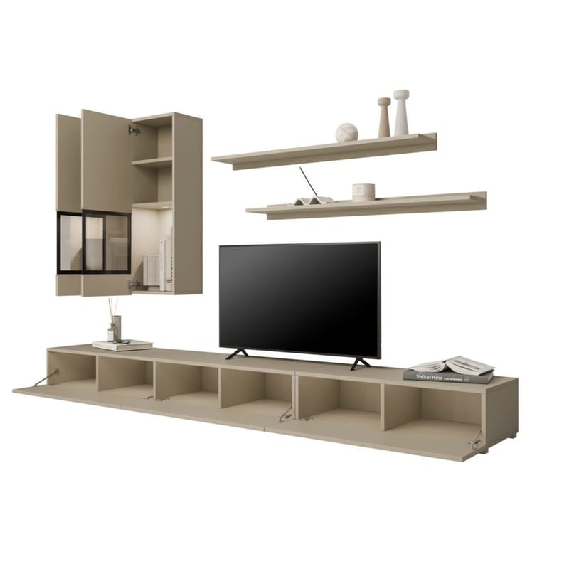 Seinäyksikkö Baros - Vaalea beige - Huonekalut - Kalustesetit - Olohuoneen kalustesetit