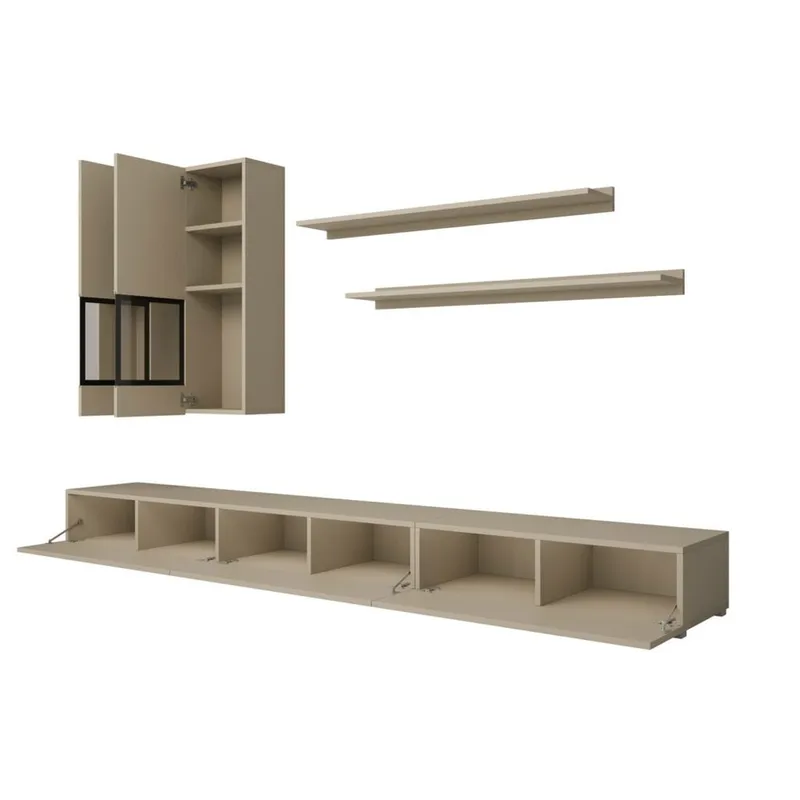 Seinäyksikkö Baros - Vaalea beige - Huonekalut - Kalustesetit - Olohuoneen kalustesetit