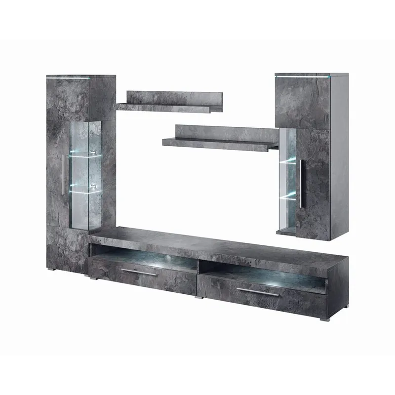 Seinäyksikkö Intia - Liuskekivi, 285 cm - Huonekalut - Kalustesetit - Olohuoneen kalustesetit