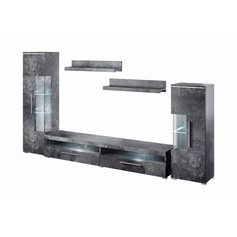 Seinäyksikkö Intia - Liuskekivi, 290 cm - Huonekalut - Kalustesetit - Olohuoneen kalustesetit