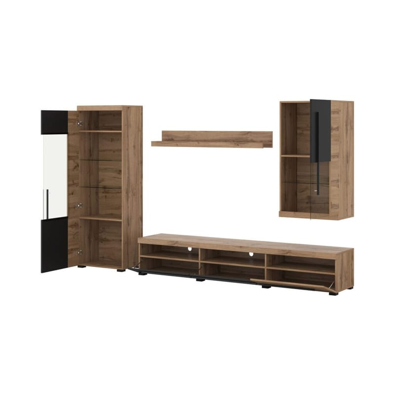 Seinäyksikkö Roger 4 osaa - Wotan tammi - Huonekalut - Kalustesetit - Olohuoneen kalustesetit