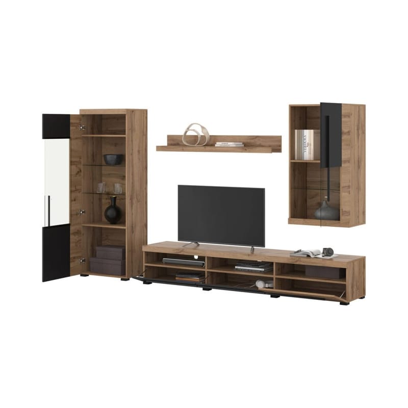 Seinäyksikkö Roger 4 osaa - Wotan tammi - Huonekalut - Kalustesetit - Olohuoneen kalustesetit