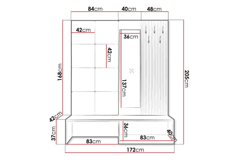 Shaftesbury Eteiskalustepaketti - Huonekalut - Kalustesetit - Eteisen kalustesetit
