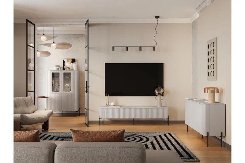 Sherie-Huonekalusetti Olohuoneeseen - Valkoinen - Huonekalut - Kalustesetit - Olohuoneen kalustesetit