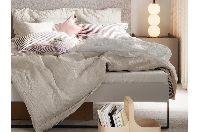 Sigmana-Huonekalusetti Makuuhuoneeseen - Vaalean Harmaa/Beige - Huonekalut - Kalustesetit - Makuuhuoneen kalustesetit