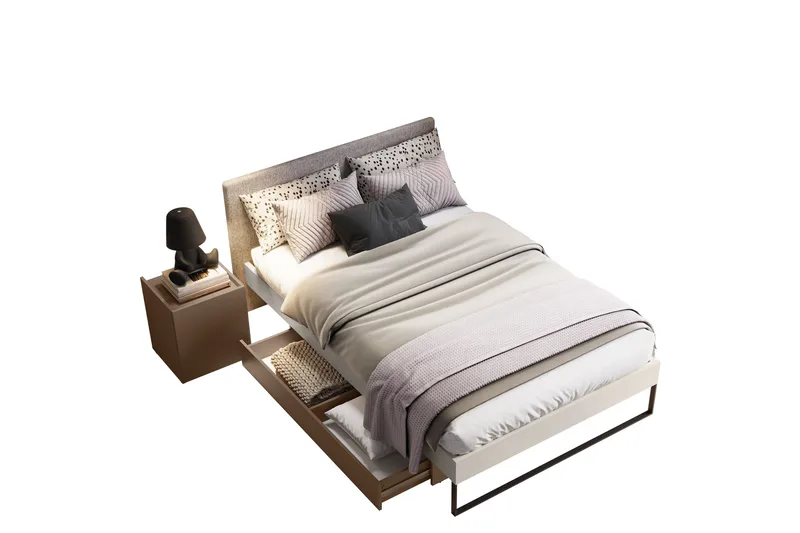 Sigmana-Huonekalusetti Makuuhuoneeseen, Vaalean Harmaa/Beige