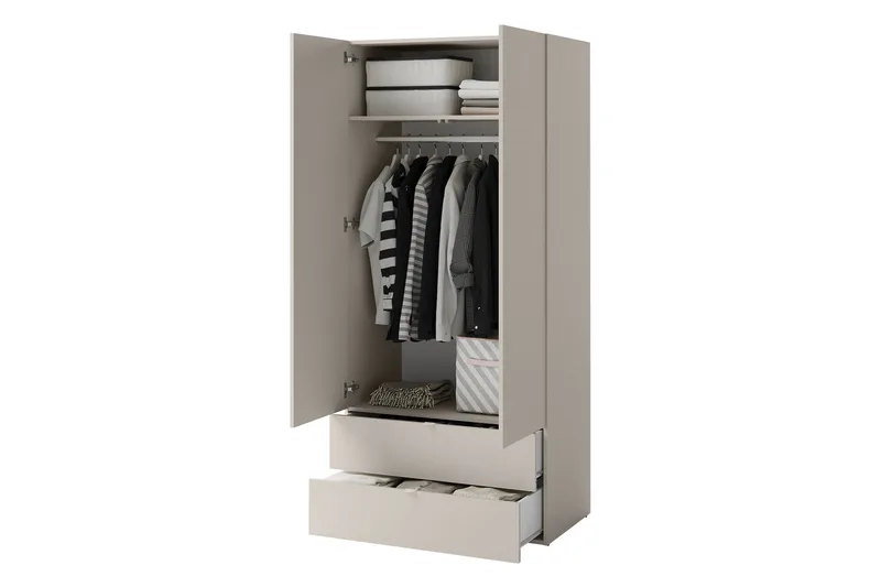 Sigmana-Huonekalusetti Makuuhuoneeseen - Vaalean Harmaa/Beige - Huonekalut - Kalustesetit - Makuuhuoneen kalustesetit