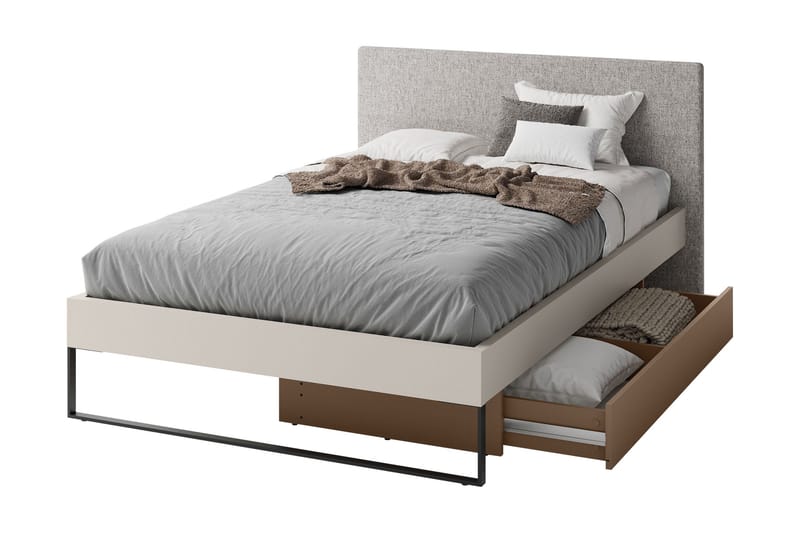 Sigmana-Huonekalusetti Makuuhuoneeseen - Vaalean Harmaa/Beige - Huonekalut - Kalustesetit - Makuuhuoneen kalustesetit