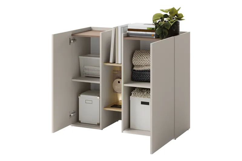 Sigmana-Huonekalusetti Makuuhuoneeseen - Vaalean Harmaa/Beige - Huonekalut - Kalustesetit - Makuuhuoneen kalustesetit