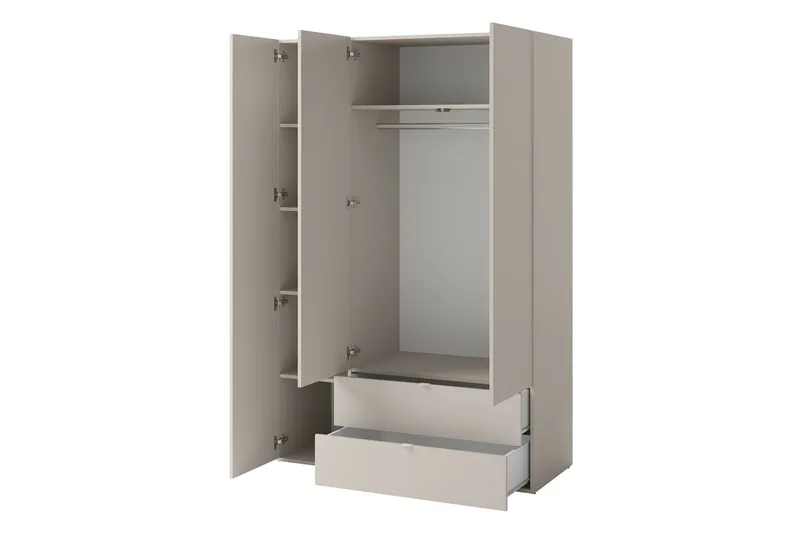 Sigmana-Huonekalusetti Makuuhuoneeseen - Vaalean Harmaa/Ruskea/Beige - Huonekalut - Kalustesetit - Makuuhuoneen kalustesetit