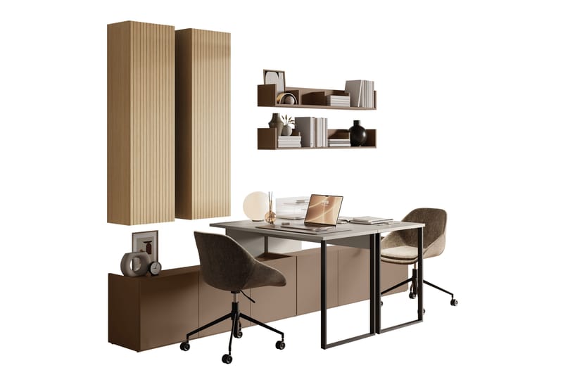 Sigmana-Huonekalusetti Olohuoneeseen - Vaalean Harmaa/Beige - Huonekalut - Kalustesetit - Olohuoneen kalustesetit
