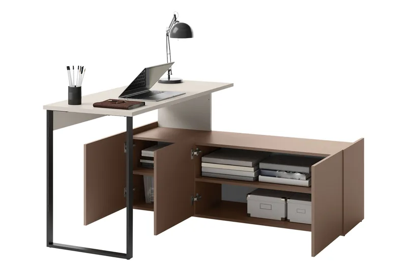 Sigmana-Huonekalusetti Olohuoneeseen - Vaalean Harmaa/Ruskea/Beige - Huonekalut - Kalustesetit - Olohuoneen kalustesetit