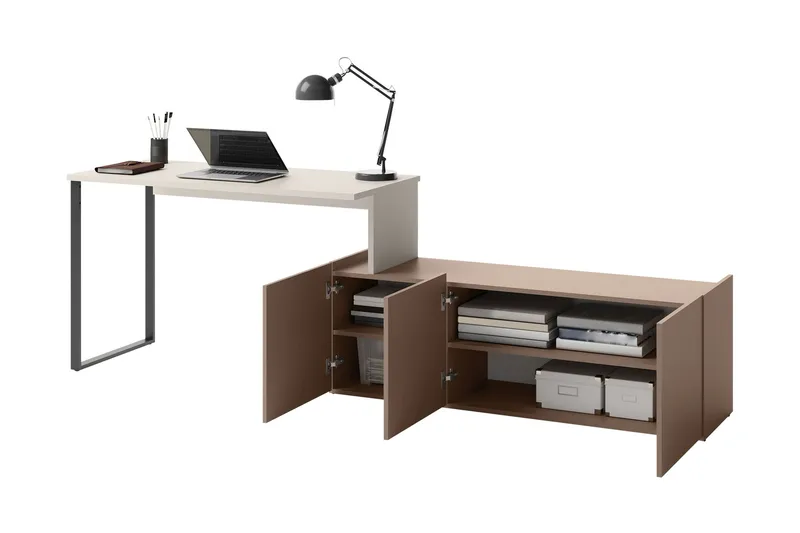 Sigmana-Huonekalusetti Olohuoneeseen - Vaalean Harmaa/Ruskea/Beige - Huonekalut - Kalustesetit - Olohuoneen kalustesetit