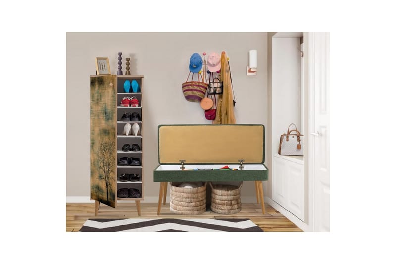 Tekel Eteiskalustesetti - Vihreä - Huonekalut - Kalustesetit - Eteisen kalustesetit