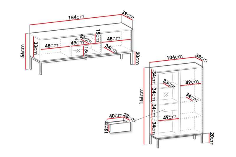 Tenorio Kalustesarja - olohuone - Beige - Huonekalut - Kalustesetit - Olohuoneen kalustesetit