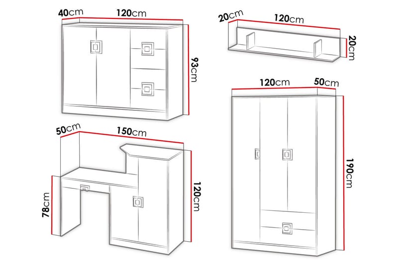 Toimistokalustepaketti Hermanboda - Puu/Luonnonväri/Valkoinen - Huonekalut - Kalustesetit - Toimistokalustekokonaisuus