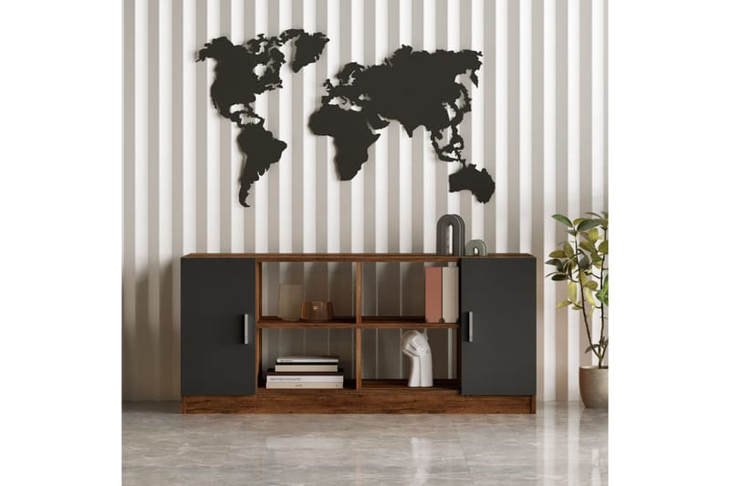 Toimiston kalustesetti Atenguilo - Tiikki/Antrasiitti - Huonekalut - Kalustesetit - Toimistokalustekokonaisuus