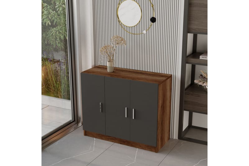 Toimiston kalustesetti Atenguilo - Tiikki/Antrasiitti - Huonekalut - Kalustesetit - Toimistokalustekokonaisuus