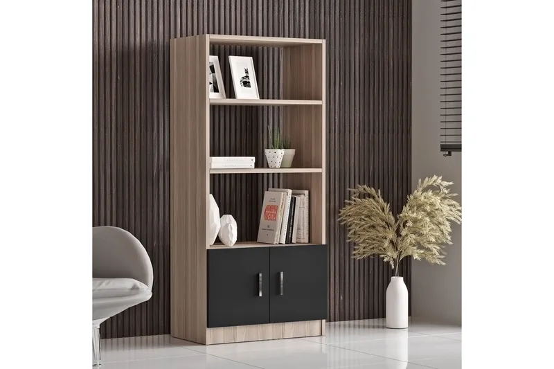 Toimiston kalustesetti ERTONSEA - Luonnonväri/Musta - Huonekalut - Kalustesetit - Toimistokalustekokonaisuus